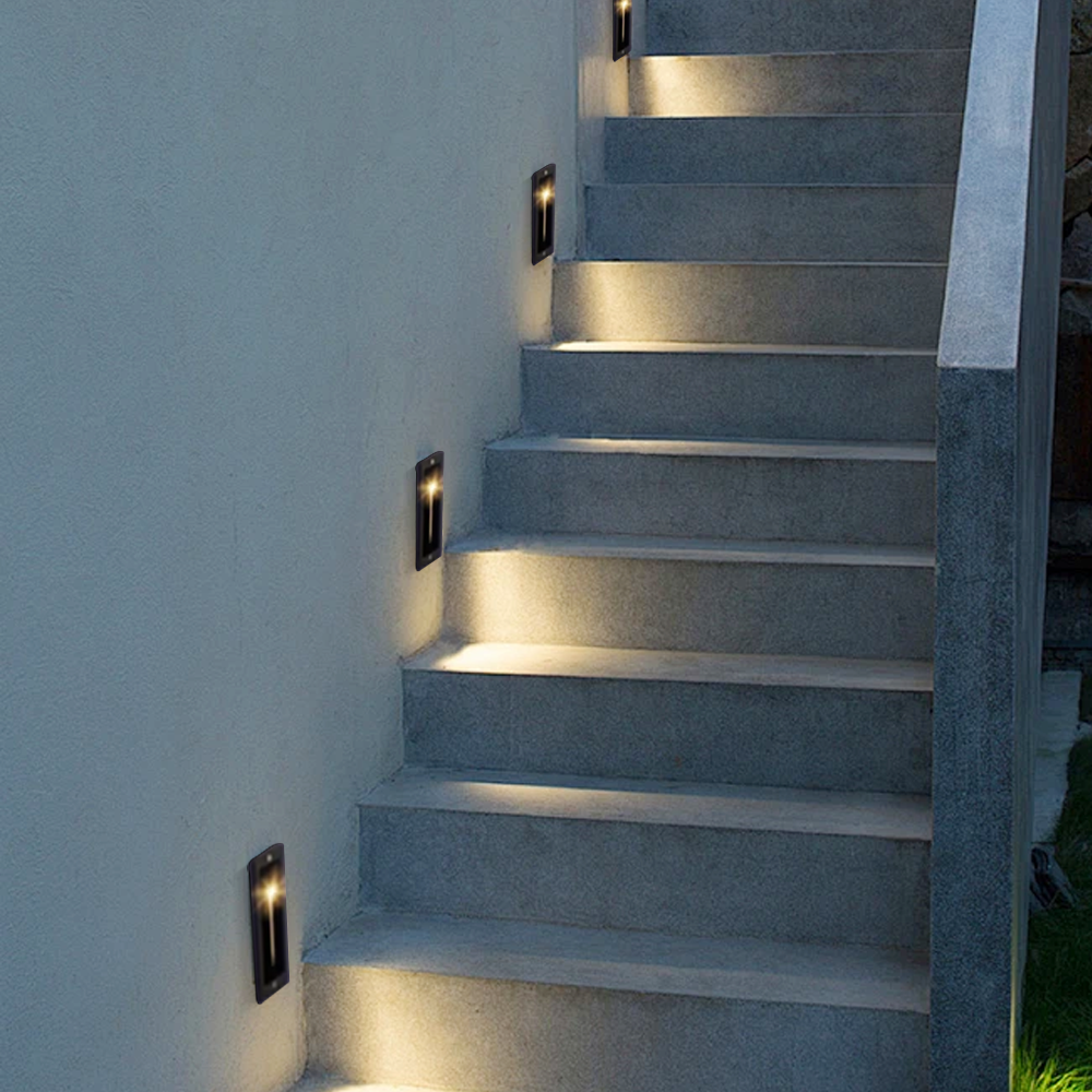 Modern Metal Rectangular Black Outdoor Lamp Garden