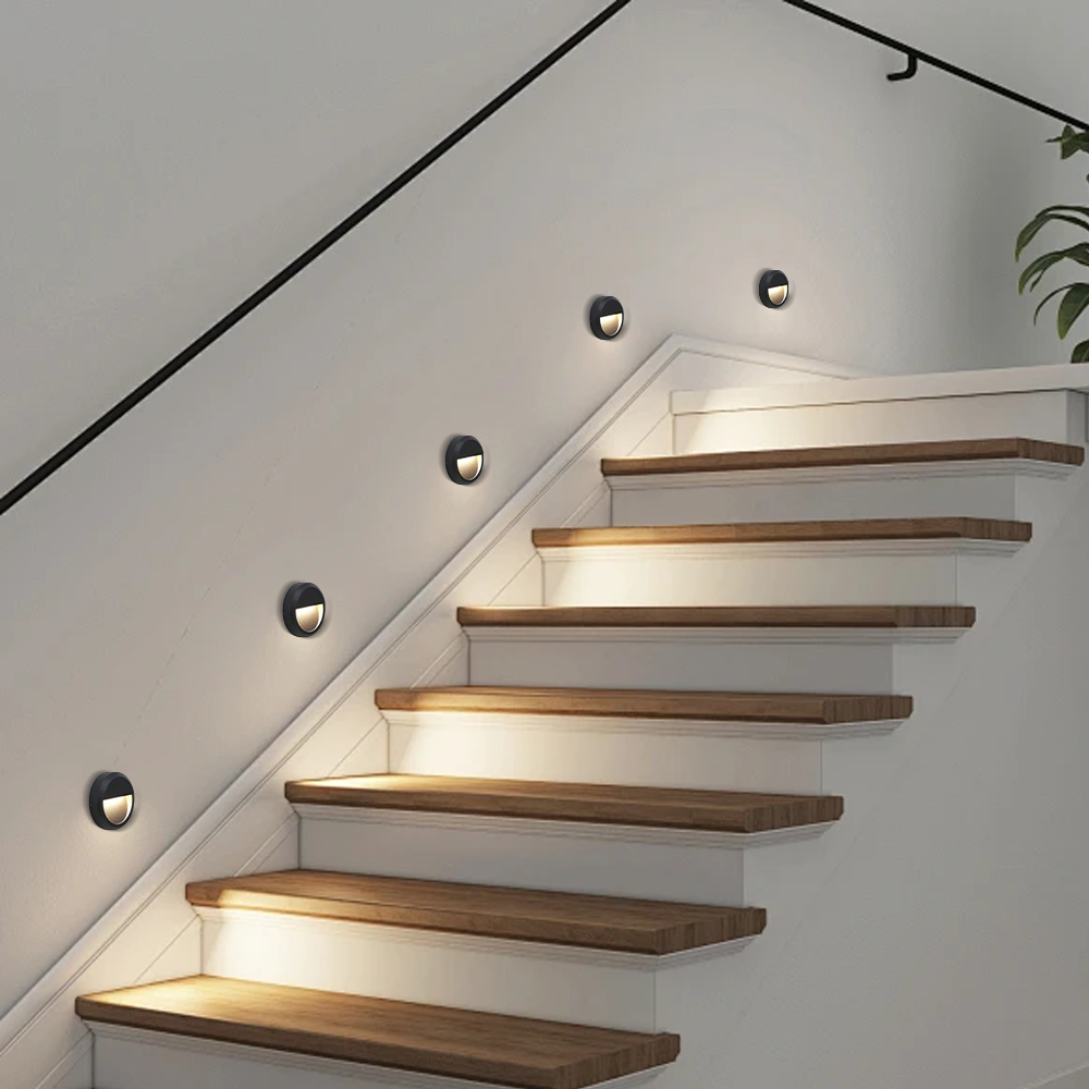 Modern Metal Acrylic Round Square Black Deck Light Outdoor