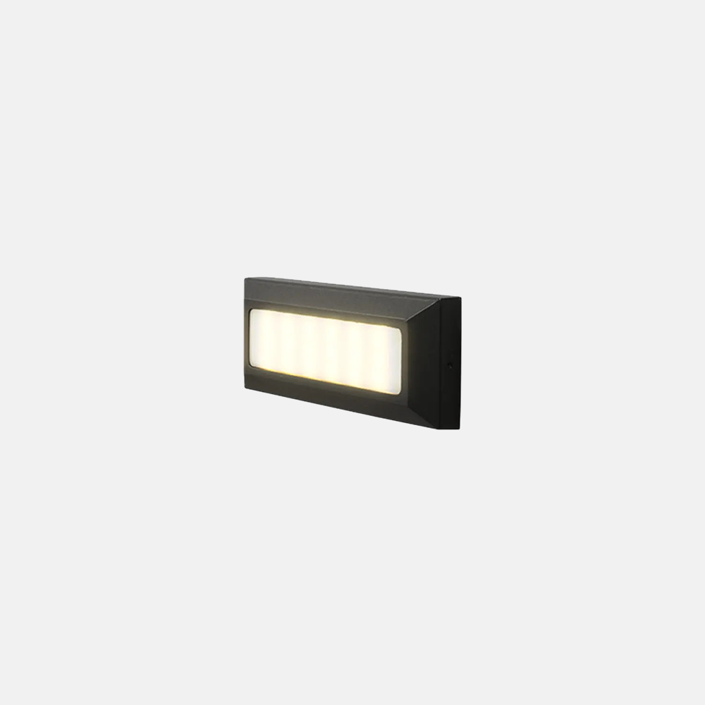 Modern Metal Acrylic Rectangular Black Grey Outdoor Deck Light Yard