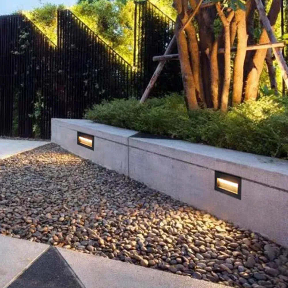 Modern Glass Square Black Outdoor Lamp Garden