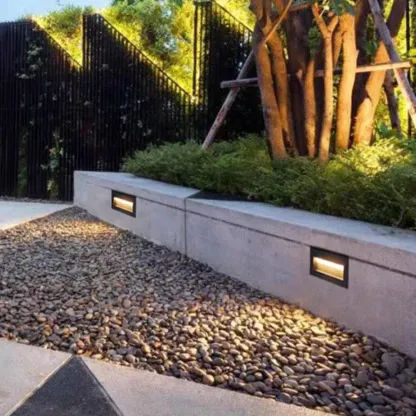 Modern Glass Square Black Outdoor Lamp Garden
