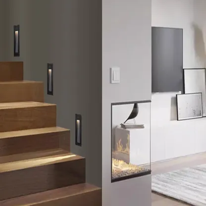 Modern Glass Square Black Outdoor Lamp Garden