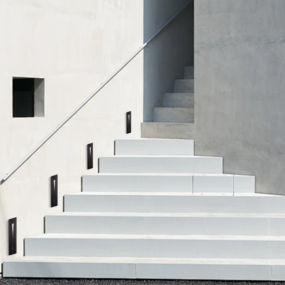 Modern Glass Square Black Outdoor Lamp Garden