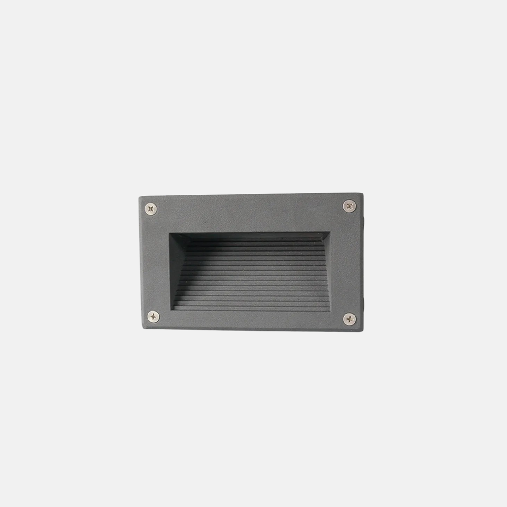 Industrial Metal And Glass Rectangular Black/Grey Outdoor Lamp