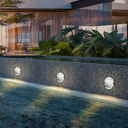 Contemporary Metal Round Black Outdoor Ground Light Courtyard