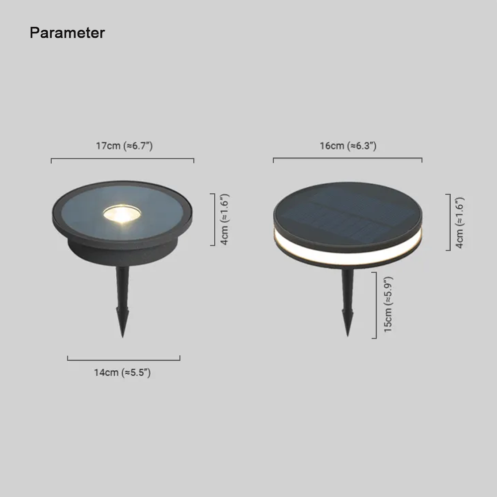 Modern Metal Acrylic Round Black Outdoor Ground Light Patio