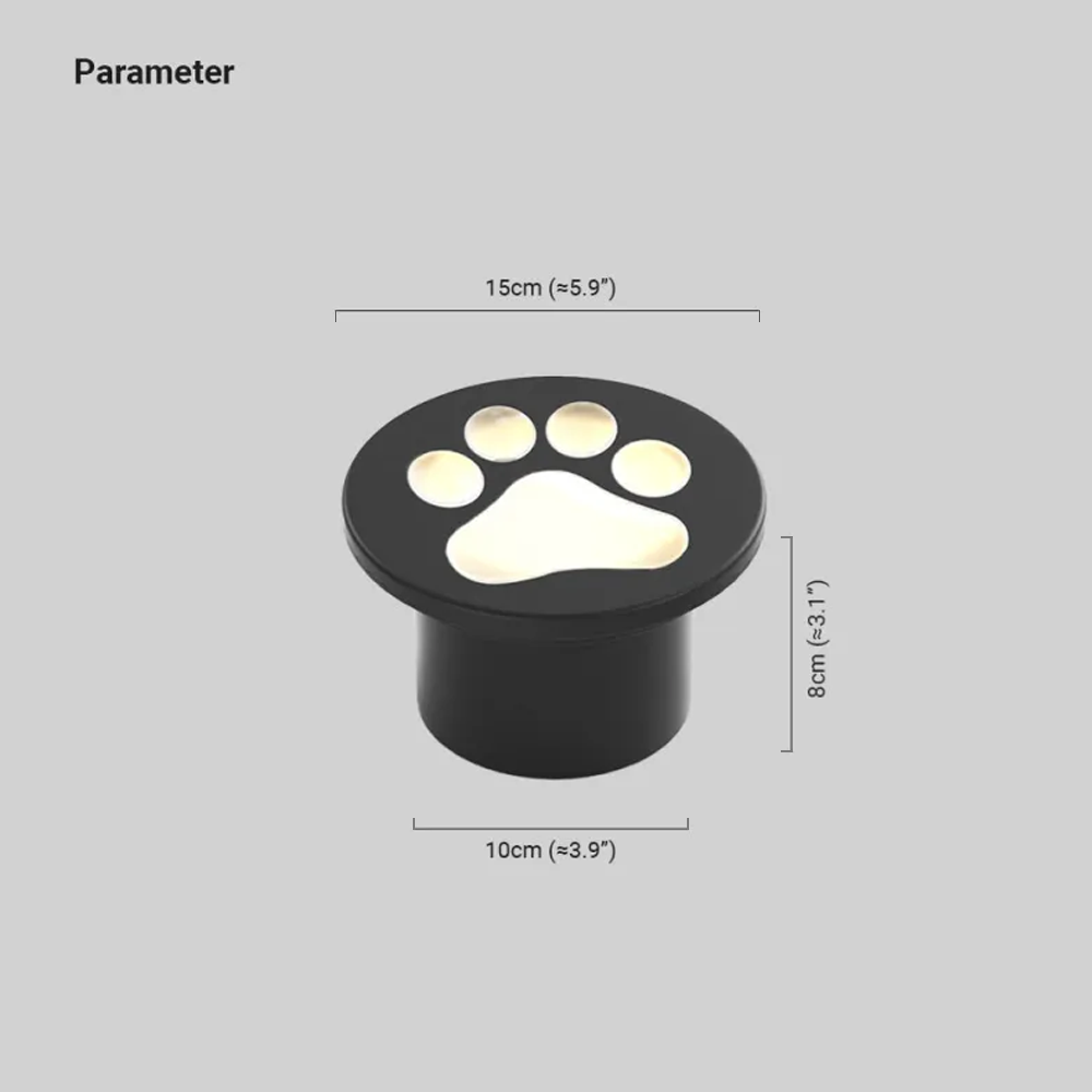 Modern Metal Acrylic Dog Tracks Black Outdoor Ground Light Garden