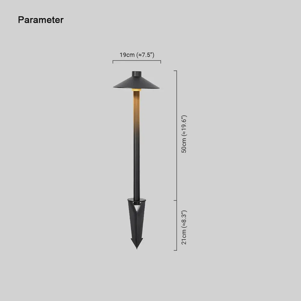 Modern Metal Hooded Black Outdoor Lamp Garden