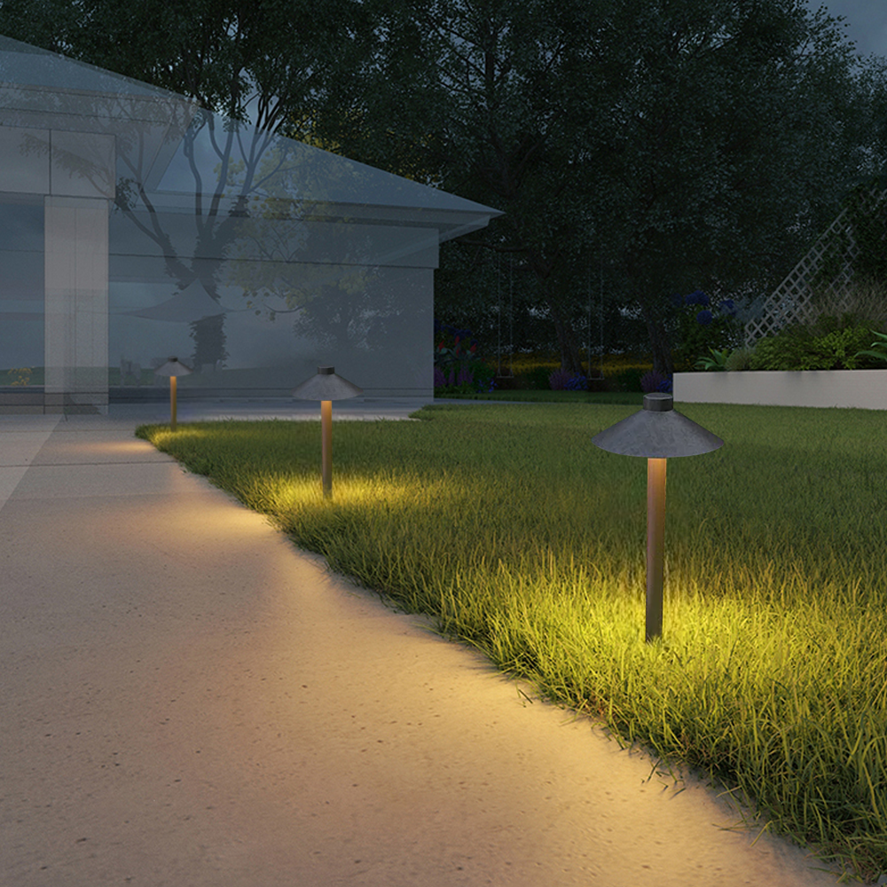 Modern Metal Hooded Black Outdoor Lamp Garden