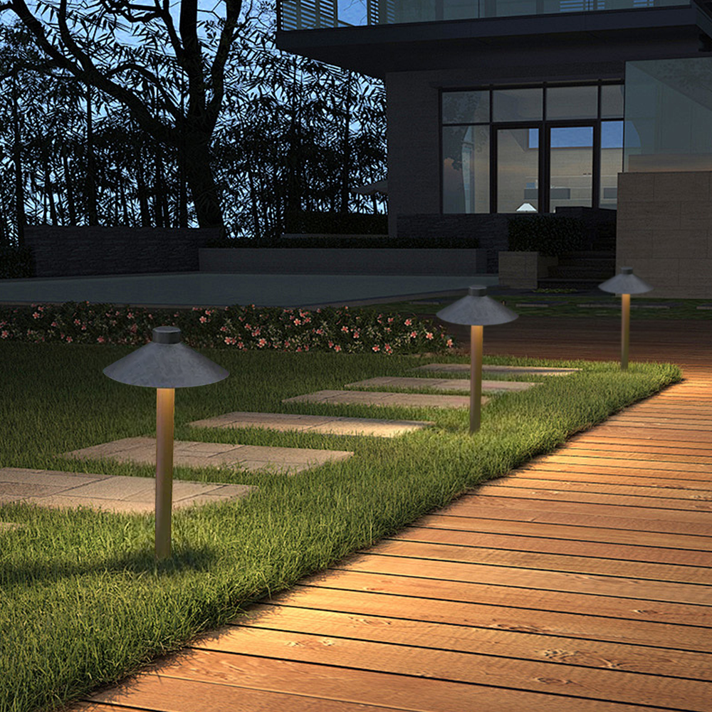 Modern Metal Hooded Black Outdoor Lamp Garden