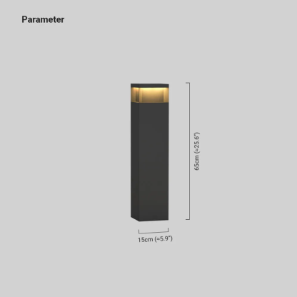 Modern Metal Rectangular Black Outdoor Path Light Outdoor