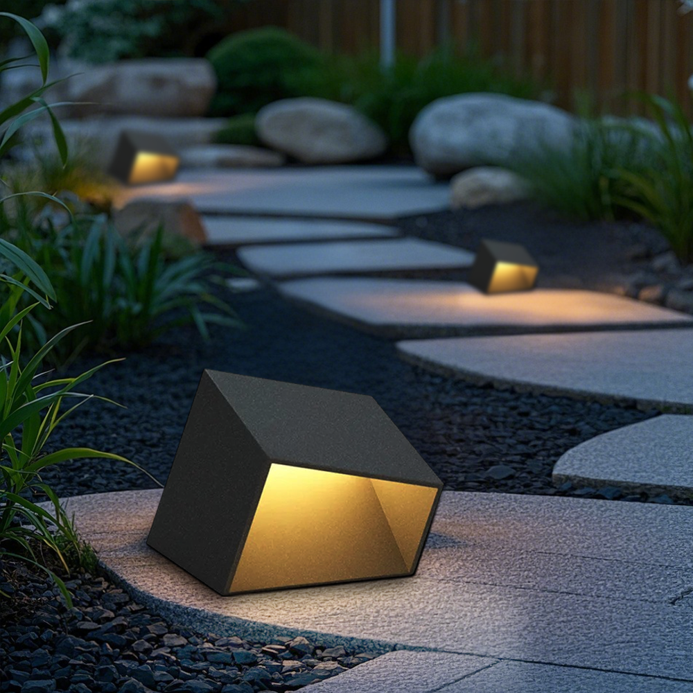 Modern Metal/Acrylic Irregular Black Ground Light Outdoor