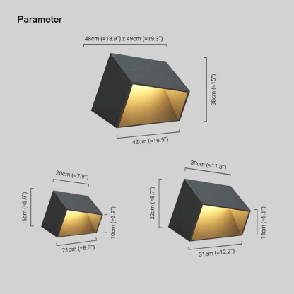 Modern Metal/Acrylic Irregular Black Ground Light Outdoor