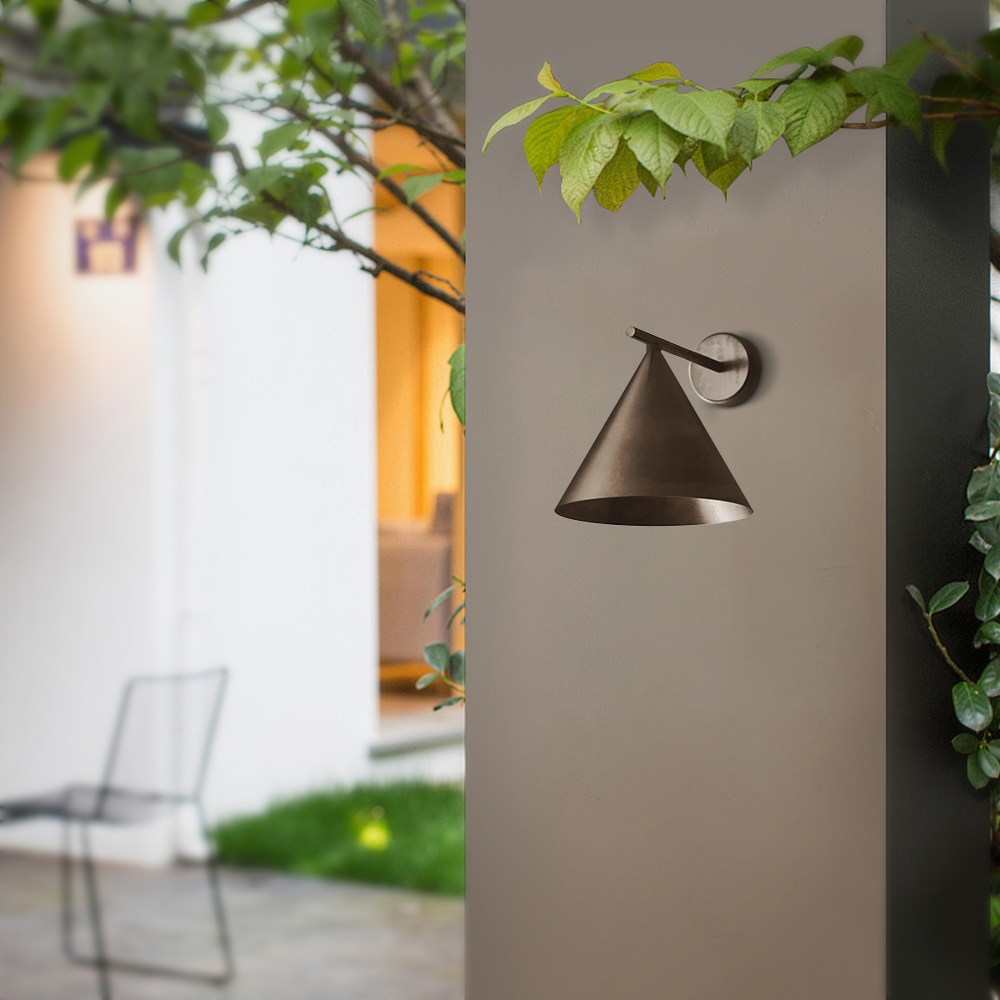 Minimalist Metal Conical Black Wall Lamp Hallway