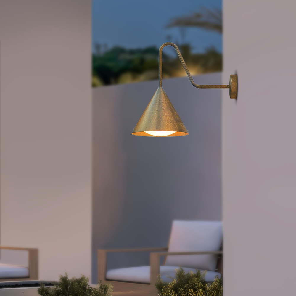 Minimalist Metal Conical Black Wall Lamp Hallway