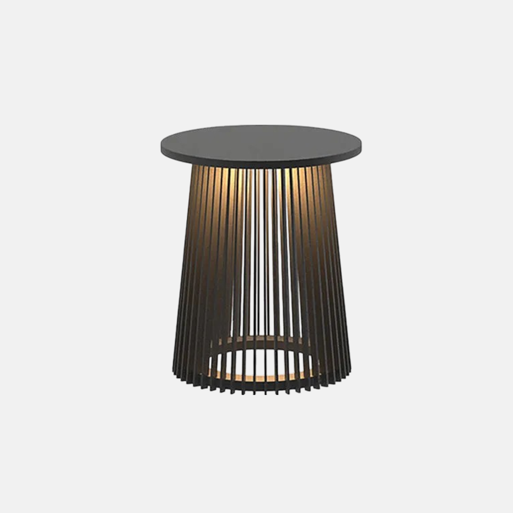 Modern Metal/Acrylic Cylindrical Black Outdoor Floor Lamp