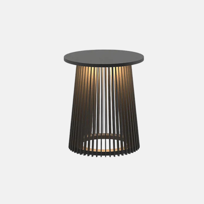 Modern Metal/Acrylic Cylindrical Black Outdoor Floor Lamp