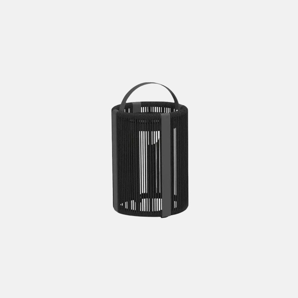 Modern Metal Fiber Lantern Black Floor Lamp Outdoor