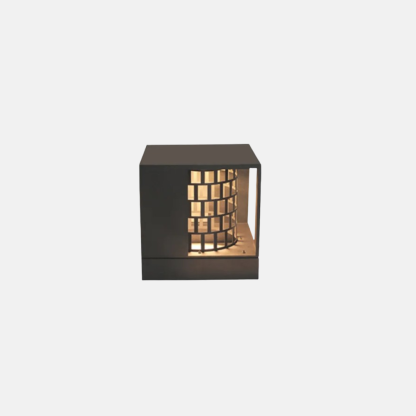 Designer Metal Acrylic Square Black Outdoor Pillar Light Outdoor