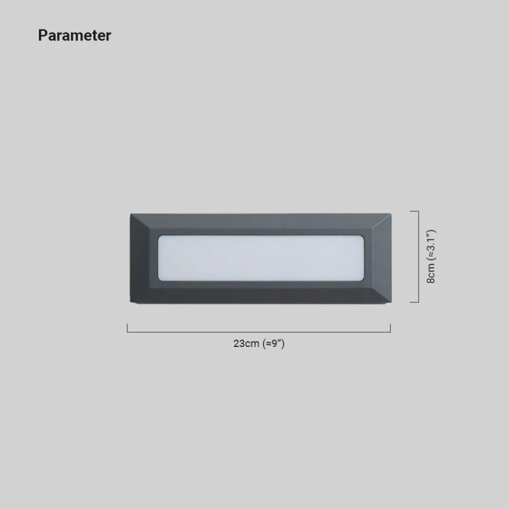 Minimalist Metal Rectangular Grey Outdoor Pathway Light Garden