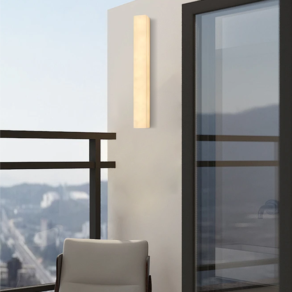Minimalist Resin Rectangular White Outdoor Wall Lamp Garden