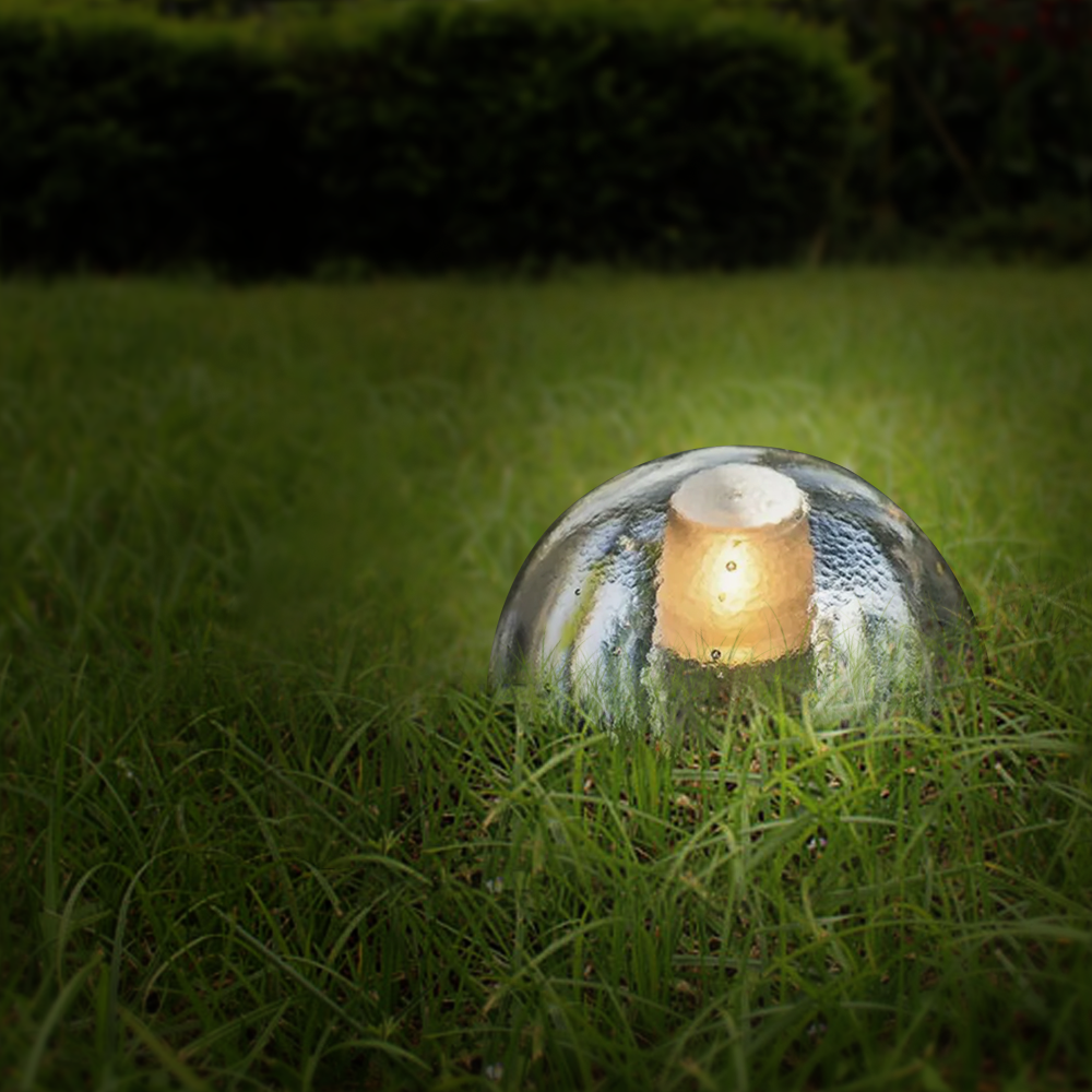 Modern Metal Glass Circular Clear Outdoor Wall Lamp Garden