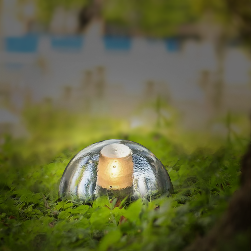 Modern Metal Glass Circular Clear Outdoor Wall Lamp Garden