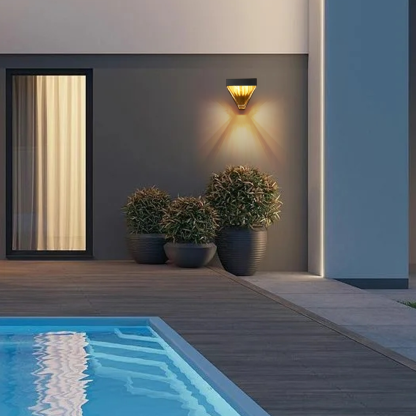 Modern Metal Crystal Diamond Black/Gold Wall Lamp Outdoor