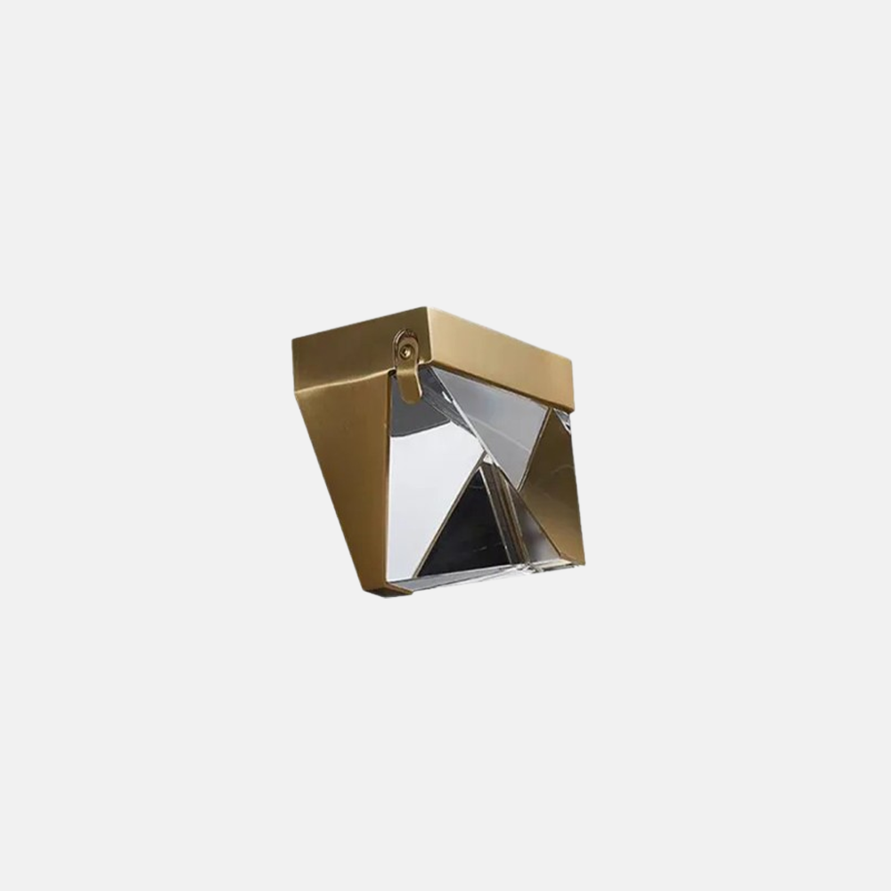 Modern Metal Crystal Diamond Black/Gold Wall Lamp Outdoor