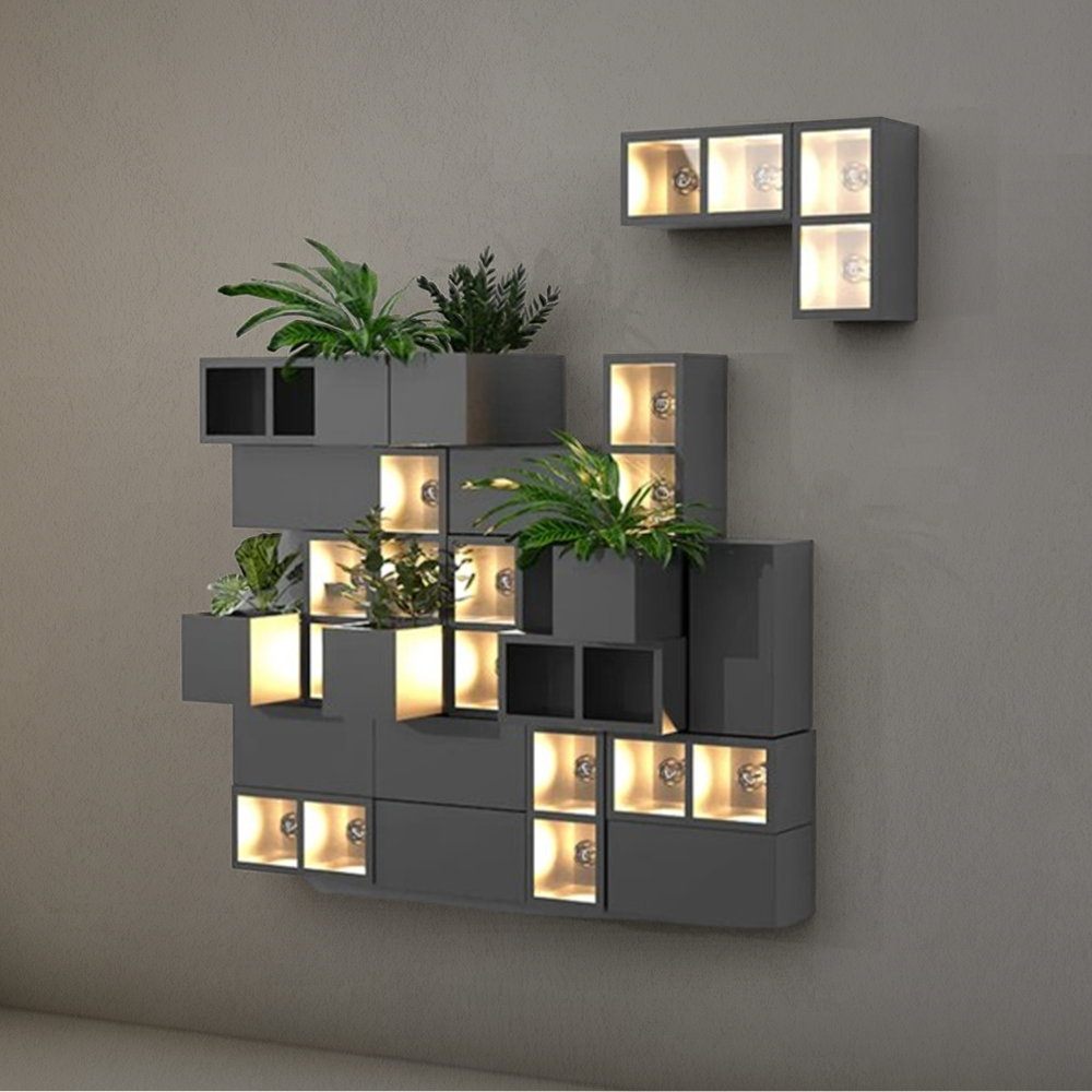 Industrial Metal Glass Cube Outdoor Wall Lamp Black