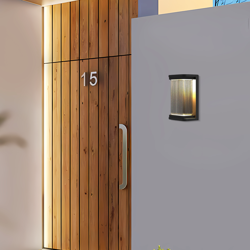 Industrial Rectangular Glass Outdoor Wall Lamp Waterproof