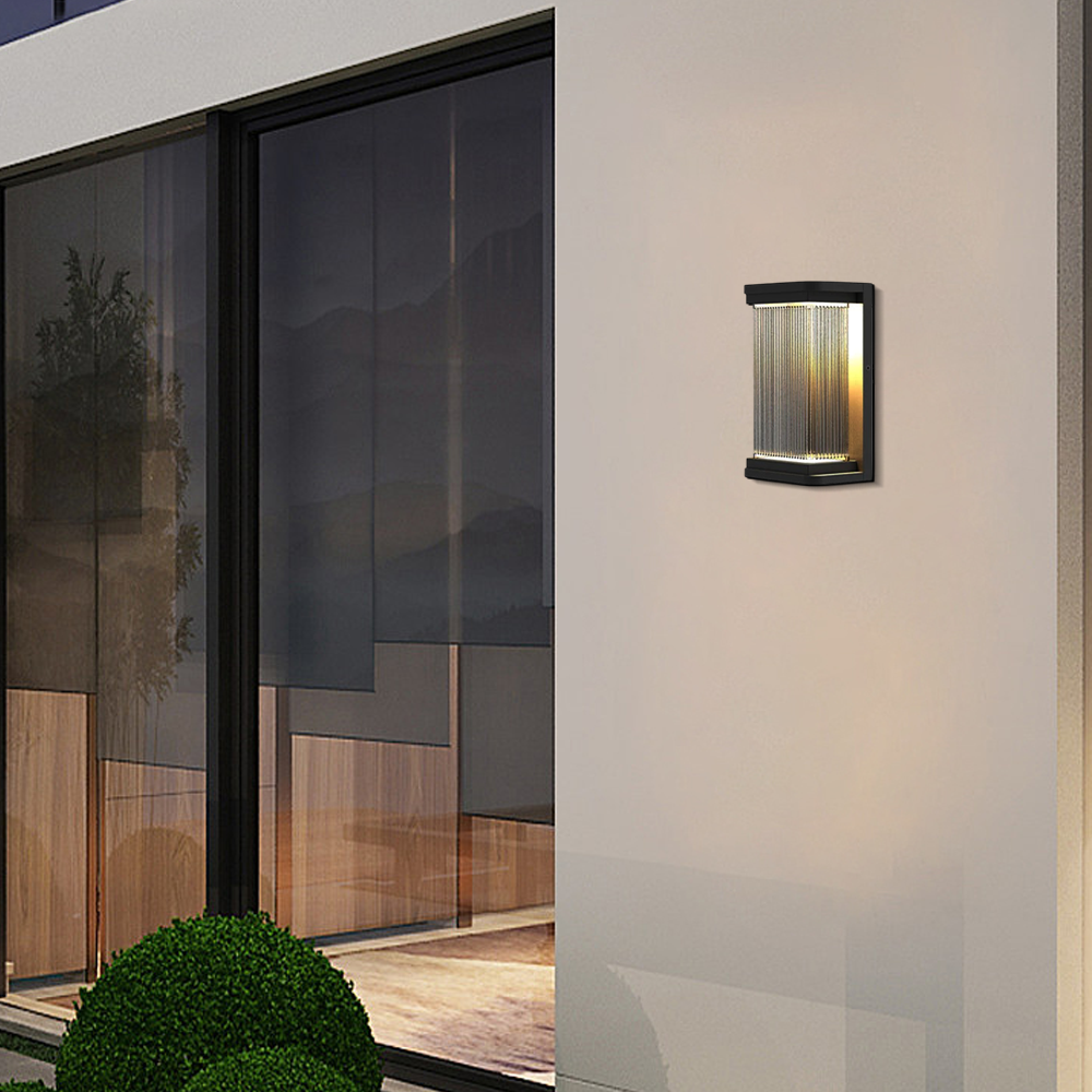 Industrial Rectangular Glass Outdoor Wall Lamp Waterproof