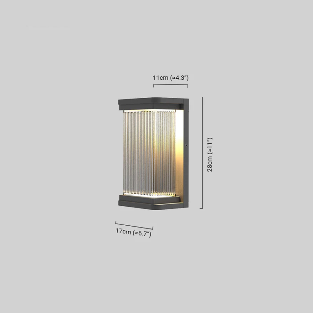 Industrial Rectangular Glass Outdoor Wall Lamp Waterproof