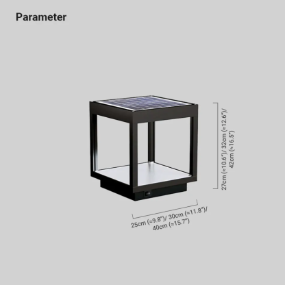 Modern Metal Rectangular Outdoor Floor Lamp Black