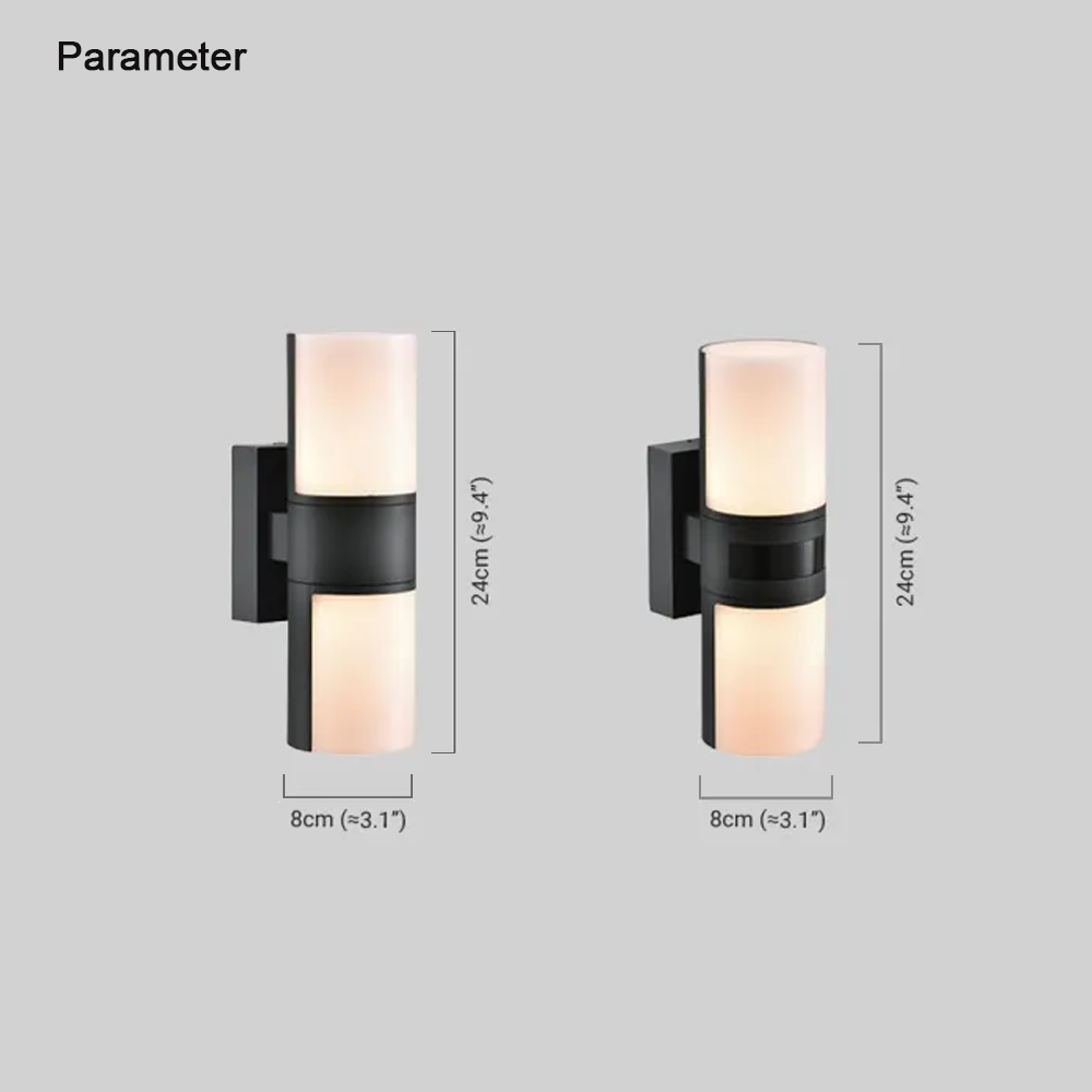 Modern Metal/Acrylic Balcony Outdoor Wall Lamp Black