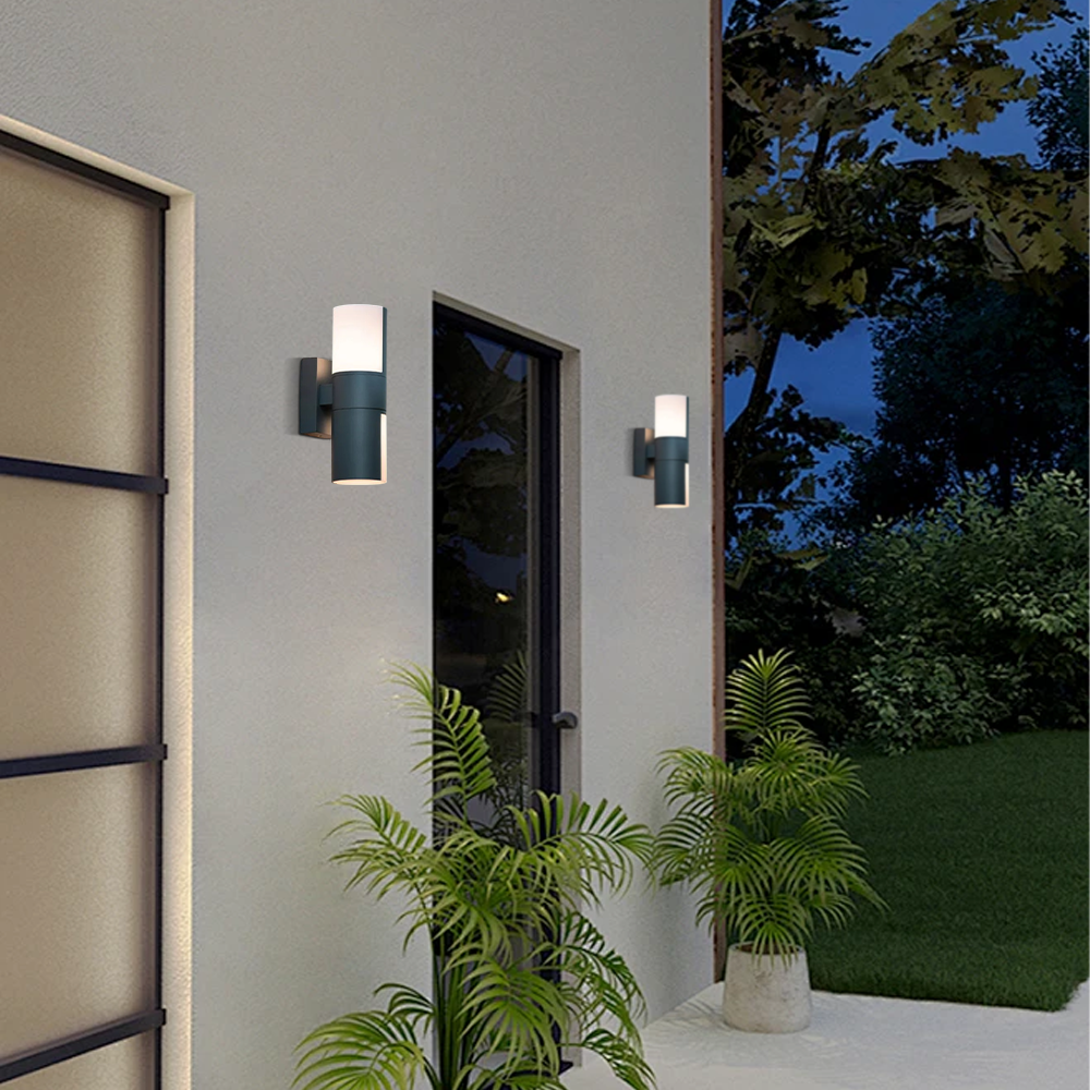 Modern Metal/Acrylic Balcony Outdoor Wall Lamp Black