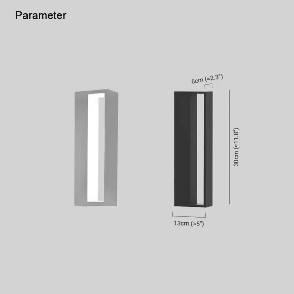Modern Metal/Acrylic Rectangular Black/White Wall Lamp Outdoor