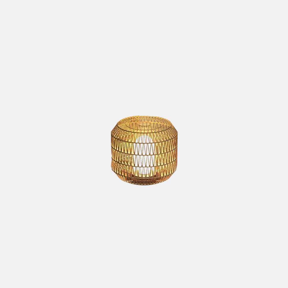 Farmhouse Rattan Lantern Log Color Outdoor Lamp Garden