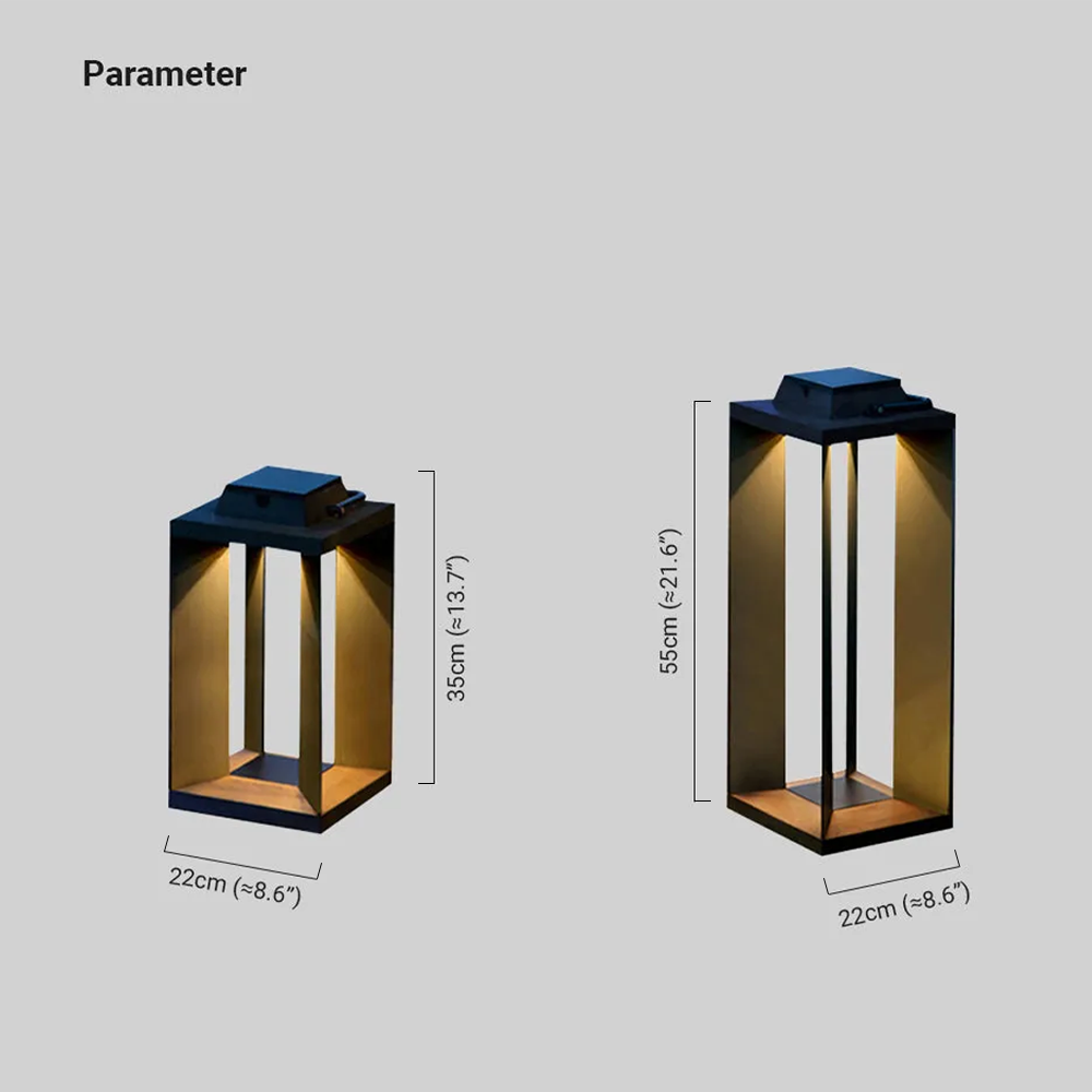 Modern Metal Acrylic Cylindrical Black Outdoor Floor Lamp Garden