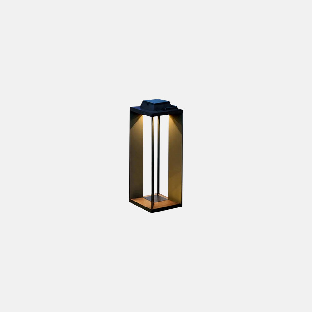 Modern Metal Acrylic Cylindrical Black Outdoor Floor Lamp Garden