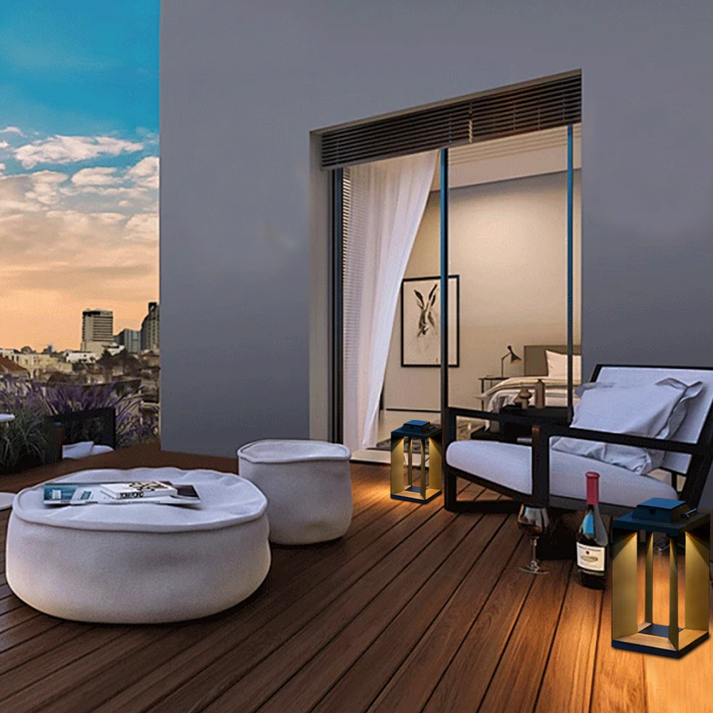 Modern Metal Acrylic Cylindrical Black Outdoor Floor Lamp Garden