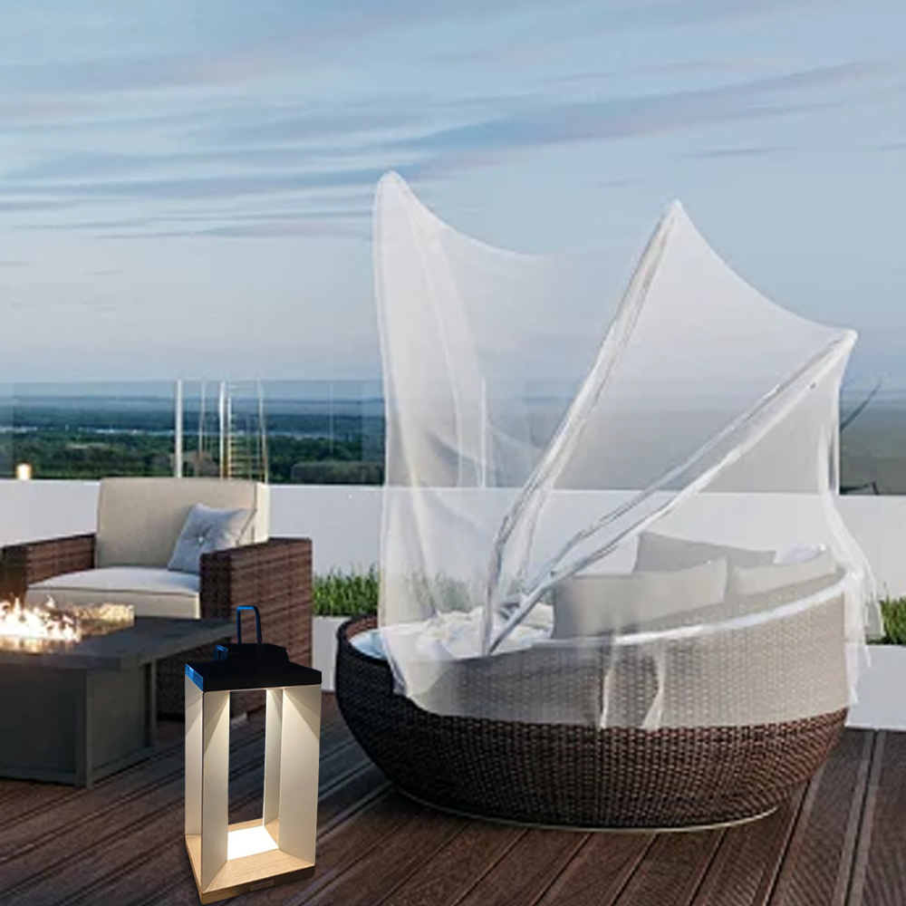 Modern Metal Acrylic Cylindrical Black Outdoor Floor Lamp Garden