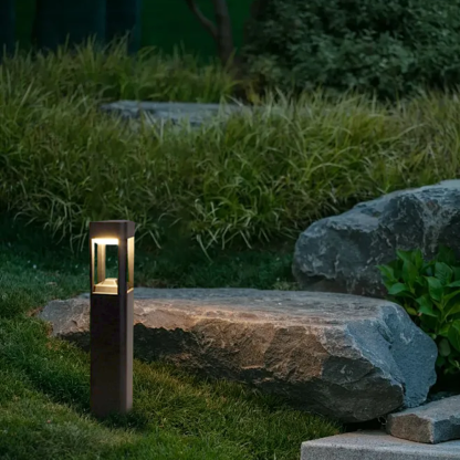 Modern Metal Acrylic Square Black Outdoor Path Light Outdoor