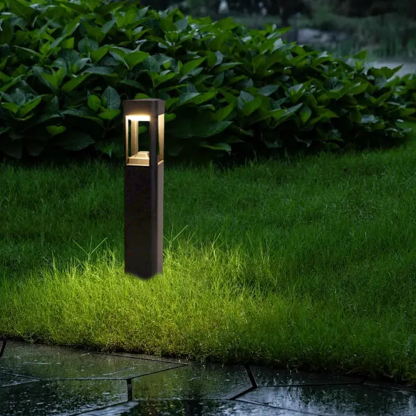 Modern Metal Acrylic Square Black Outdoor Path Light Outdoor