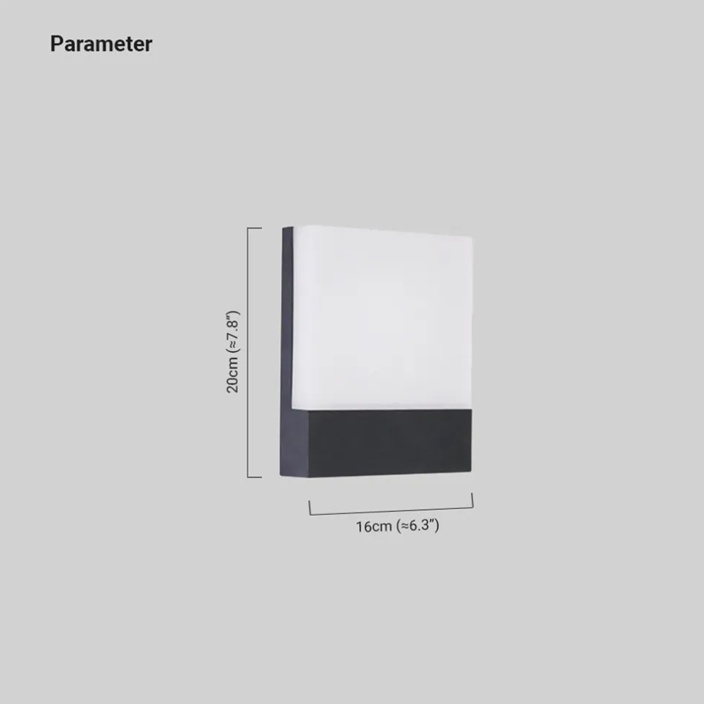 Modern Metal Acrylic Square Black White Outdoor Wall Light Garden