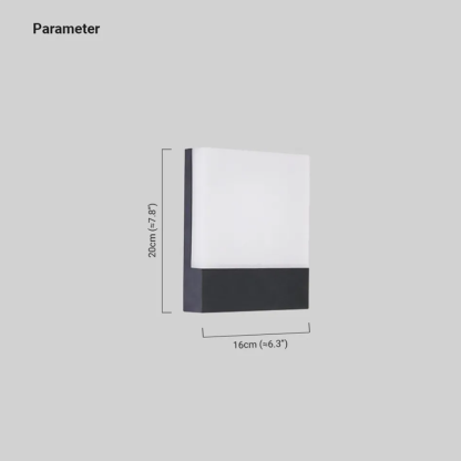 Modern Metal Acrylic Square Black White Outdoor Wall Light Garden