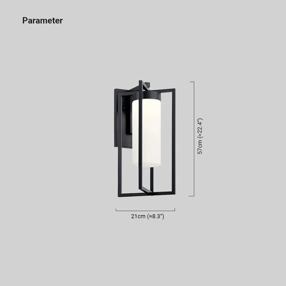 Modern Metal Rectangular Black Outdoor Wall Lamp