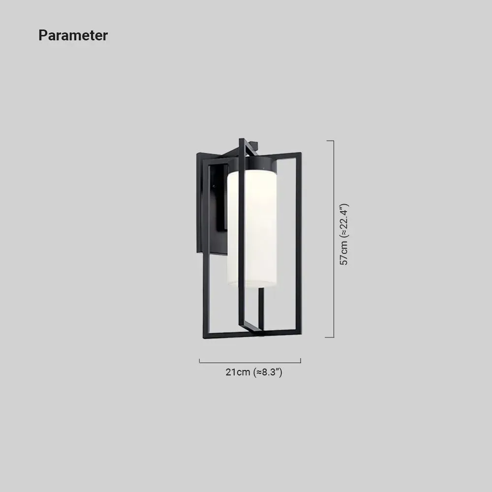 Modern Metal Rectangular Black Outdoor Wall Lamp