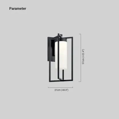 Modern Metal Rectangular Black Outdoor Wall Lamp