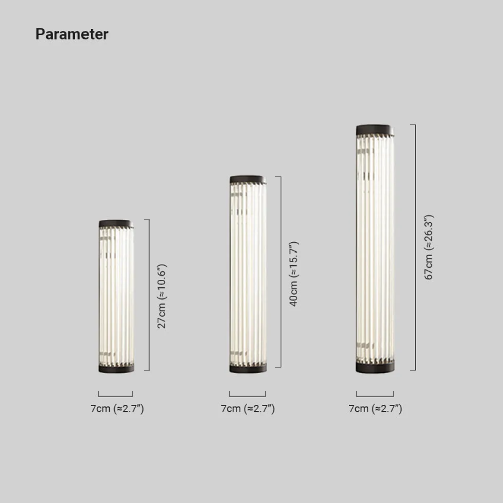 Modern Metal Cylindrical Black Wall Lamp Garden